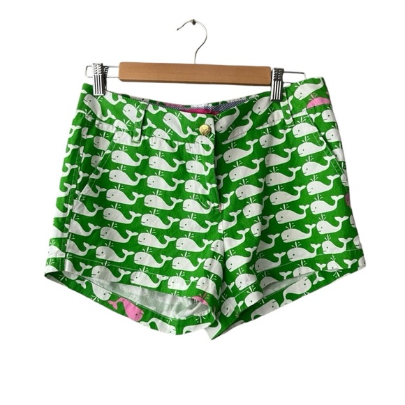 Green and White Whale Print Short - Picture 1 of 5